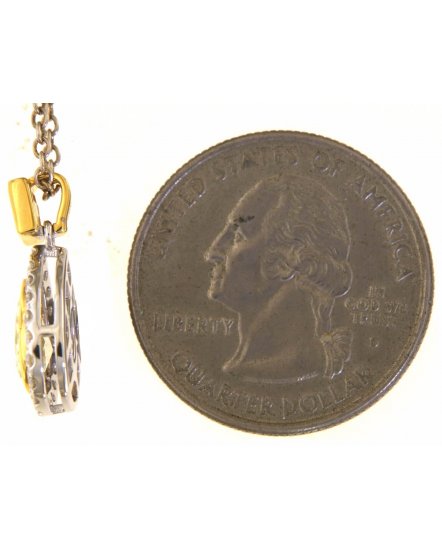 MULTI TONE PEAR DIAMOND PENDANT (TP3870)