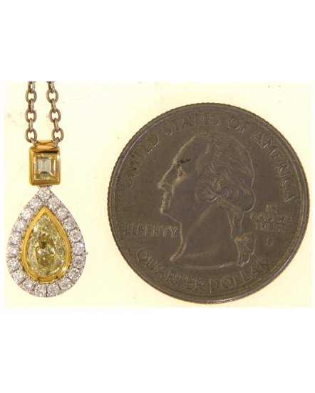 MULTI TONE PEAR DIAMOND PENDANT (TP3870)