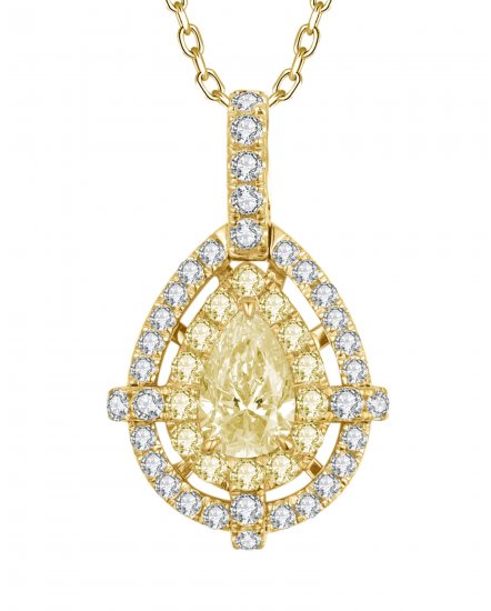 MULTI TONE PEAR DIAMOND PENDANT (TP3871)