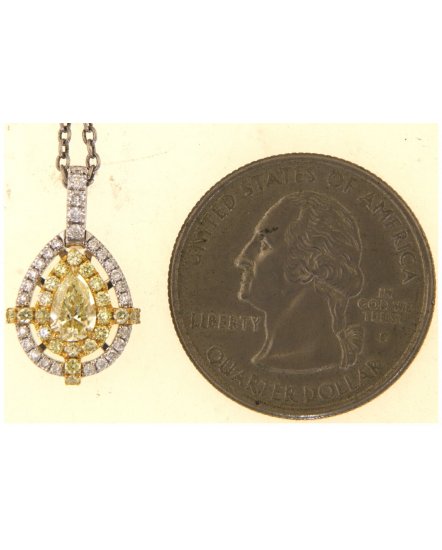 MULTI TONE PEAR DIAMOND PENDANT (TP3871)