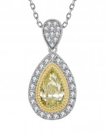 MULTI TONE PEAR DIAMOND PENDANT (TP3872)