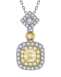 MULTI TONE CUSHION DIAMOND PENDANT (TP3873)