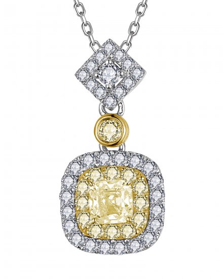 MULTI TONE CUSHION DIAMOND PENDANT (TP3873)