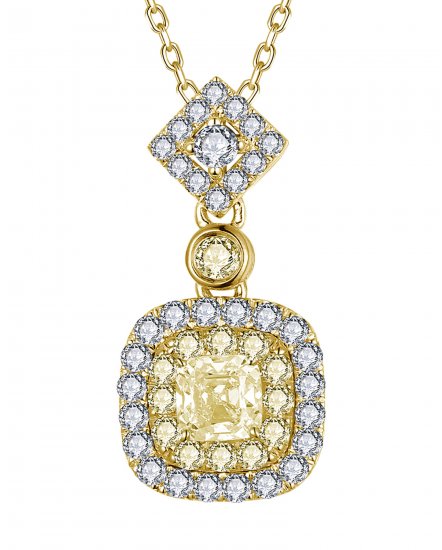 MULTI TONE CUSHION DIAMOND PENDANT (TP3873)
