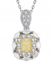 MULTI TONE CUSHION DIAMOND PENDANT (TP3874)