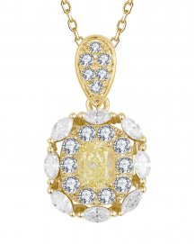 MULTI TONE CUSHION DIAMOND PENDANT (TP3874)