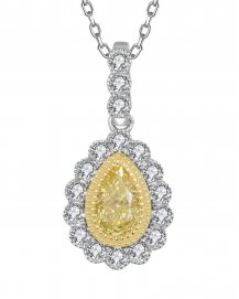 MULTI TONE PEAR DIAMOND PENDANT (TP3875)