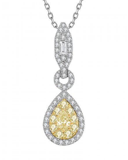 MULTI TONE PEAR DIAMOND PENDANT (TP3877)