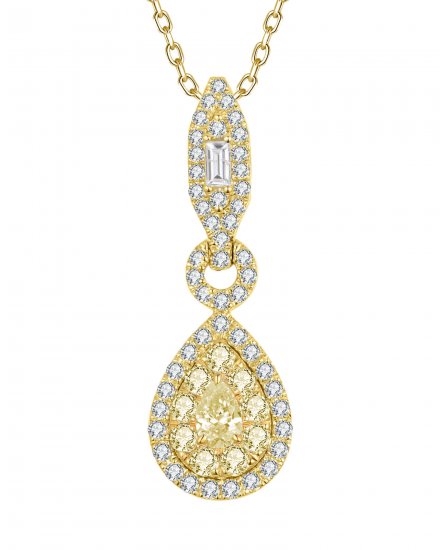 MULTI TONE PEAR DIAMOND PENDANT (TP3877)