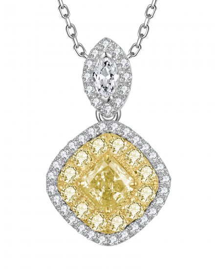 MULTI TONE RADIANT DIAMOND PENDANT (TP3881)