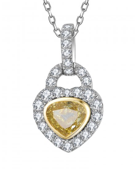 MULTI TONE HEART DIAMOND PENDANT (TP3882)