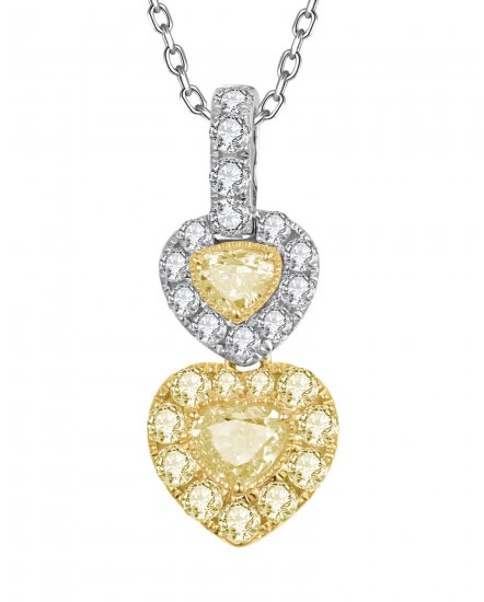 MULTI TONE HEART DIAMOND PENDANT (TP3883)