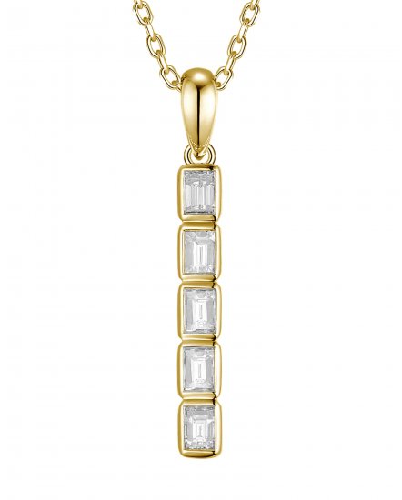 STRAIGHT BAR BAGUETTE DIAMOND PENDANT (TP3888)