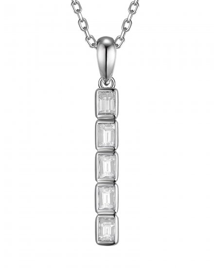 STRAIGHT BAR BAGUETTE DIAMOND PENDANT (TP3888)