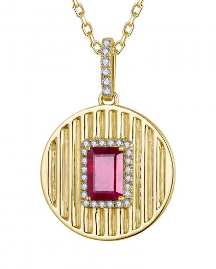 ROUND RUBY DIAMOND PENDANT (TP3890)