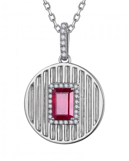 ROUND RUBY DIAMOND PENDANT (TP3890)