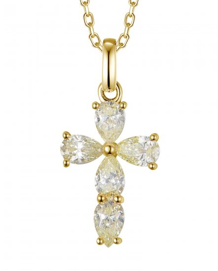 CROSS PEAR DIAMOND PENDANT (TP3892)