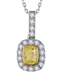 MULTI TONE CUSHION DIAMOND PENDANT (TP3899)