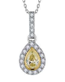 MULTI TONE PEAR DIAMOND PENDANT (TP3900)