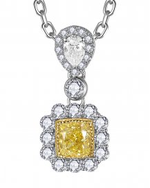 MULTI TONE CUSHION DIAMOND PENDANT (TP3904)