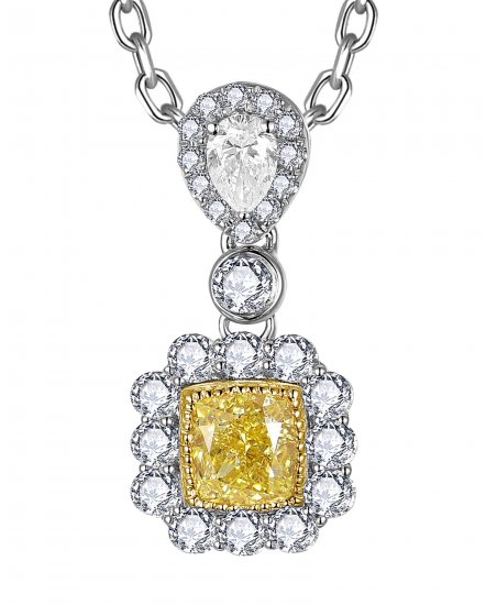 MULTI TONE CUSHION DIAMOND PENDANT (TP3904)