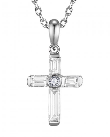 CROSS BAGUETTE DIAMOND PENDANT (TP3910)
