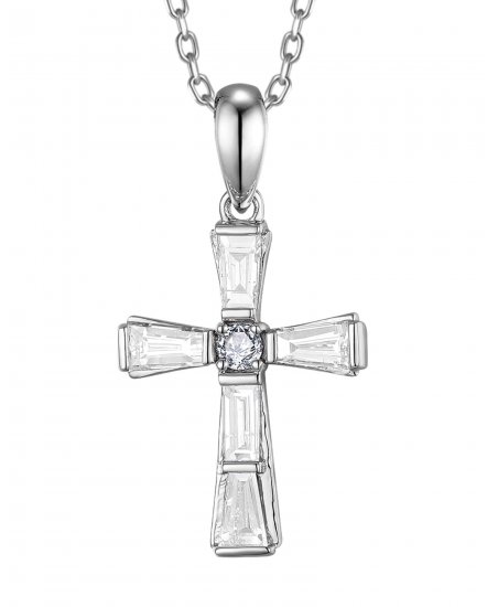 CROSS BAGUETTE DIAMOND PENDANT (TP3911)