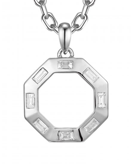 OCTAGON STYLE BAGUETTE DIAMOND PENDANT (TP3954)