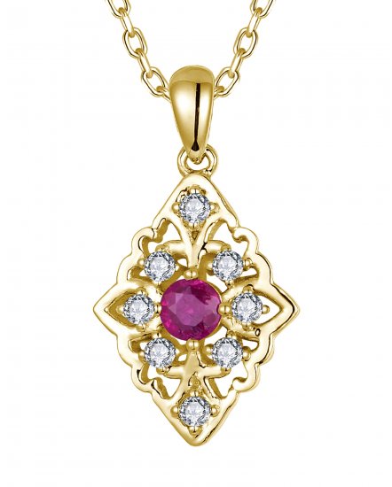 KITE SHAPE RUBY DIAMOND PENDANT (TP4004)