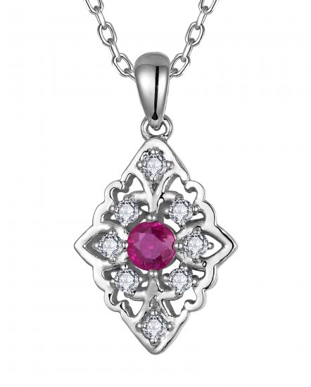 KITE SHAPE RUBY DIAMOND PENDANT (TP4004)