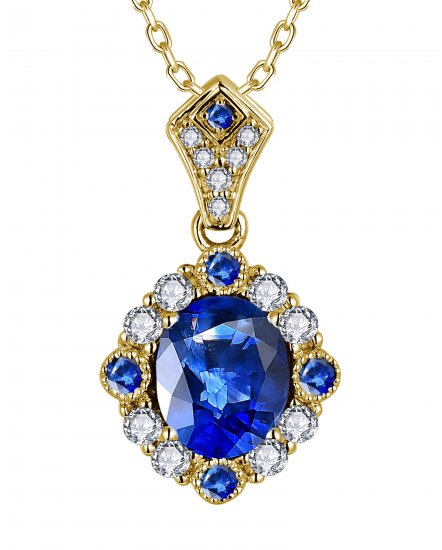 OVAL SAPPHIRE DIAMOND PENDANT (TP4005)