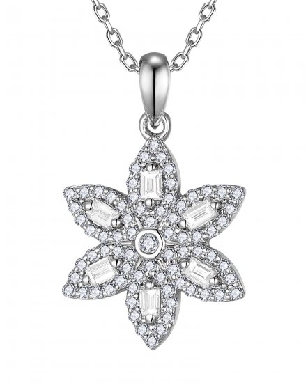 FLORAL STYLE BAGUETTE DIAMOND PENDANT (TP4013)
