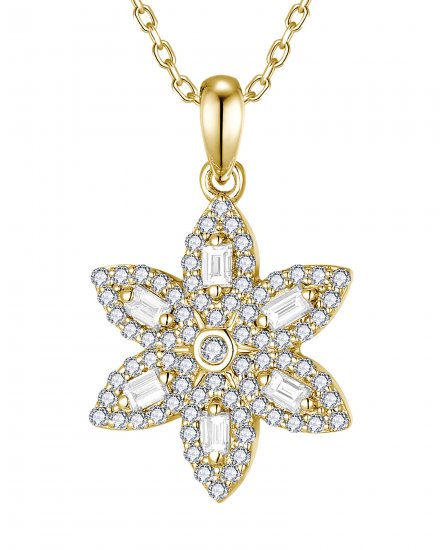 FLORAL STYLE BAGUETTE DIAMOND PENDANT (TP4013)