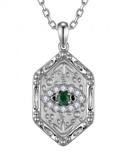 EVIL EYE EMERALD DIAMOND PENDANT (TP4062)