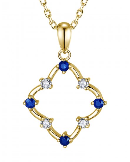 CLOVER STYLE SAPPHIRE DIAMOND PENDANT (TP4075)