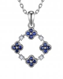 CLOVER STYLE SAPPHIRE DIAMOND PENDANT (TP4077)