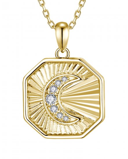 OCTAGON STYLE MOON DIAMOND PENDANT (TP4085)