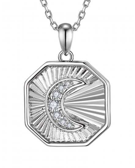 OCTAGON STYLE MOON DIAMOND PENDANT (TP4085)