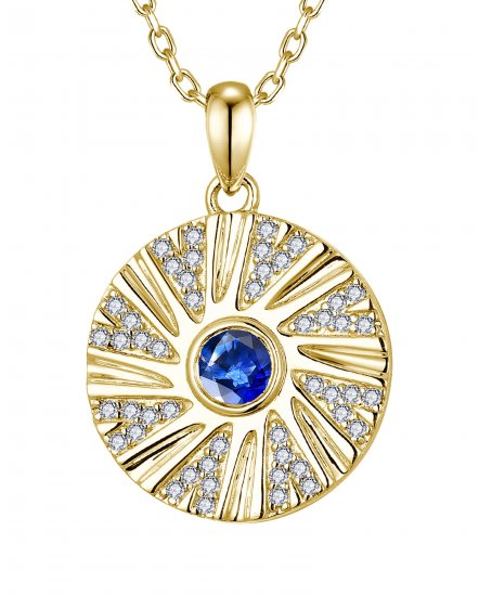 ROUND SAPPHIRE DIAMOND PENDANT (TP4086)