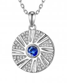 ROUND SAPPHIRE DIAMOND PENDANT (TP4086)