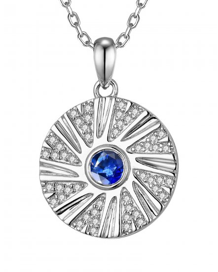 ROUND SAPPHIRE DIAMOND PENDANT (TP4086)