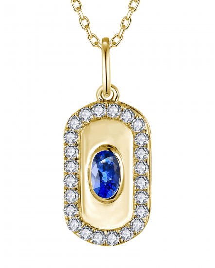 OVAL SAPPHIRE DIAMOND PENDANT (TP4093)