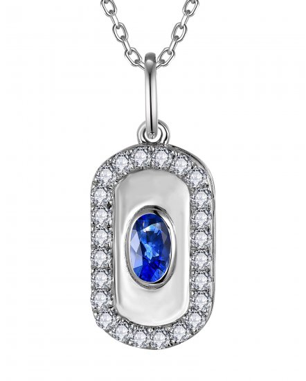 OVAL SAPPHIRE DIAMOND PENDANT (TP4093)