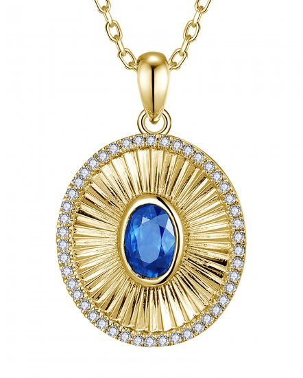 OVAL SAPPHIRE DIAMOND PENDANT (TP4094)