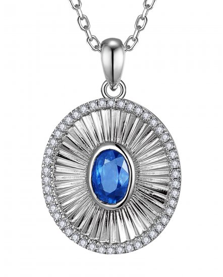 OVAL SAPPHIRE DIAMOND PENDANT (TP4094)