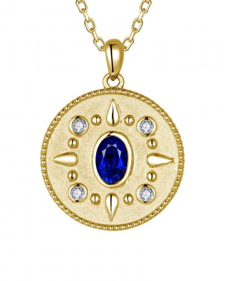 ROUND STYLE SAPPHIRE DIAMOND PENDANT (TP4096)