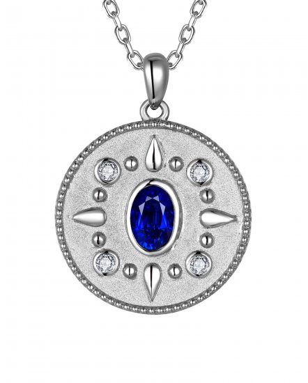 ROUND STYLE SAPPHIRE DIAMOND PENDANT (TP4096)