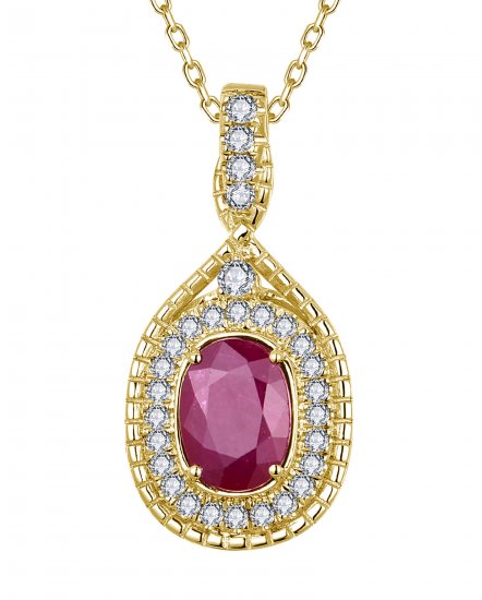 OVAL RUBY DIAMOND PENDANT (TP4097)