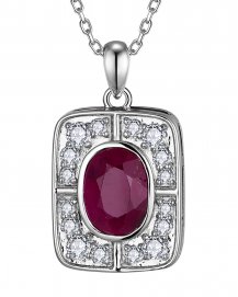 OVAL RUBY DIAMOND PENDANT (TP4098)