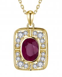 OVAL RUBY DIAMOND PENDANT (TP4098)